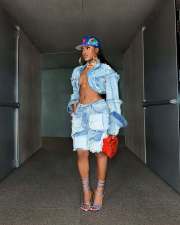 Vintage Washed Denim Long Sleeve Short Suit TR-1332