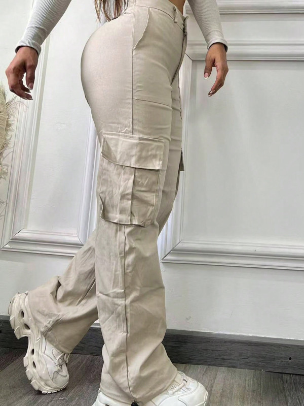Solid Color Casual Straight Pants SH-391319