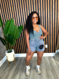 Solid Color Sleeveless Tank Tops Two Piece Shorts Set SFY-731