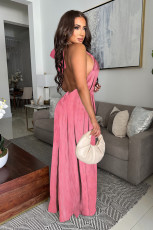 Backless Sleeveless Loose Wide Leg Jumpsuit OSM-4481