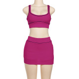 Sexy Sleeveless Tank Tops Sport Skirts Suit XEF-K24S64305