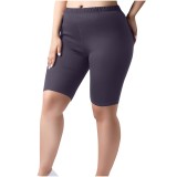 Plus Size Solid Color Fifth Pants GYZY-6663