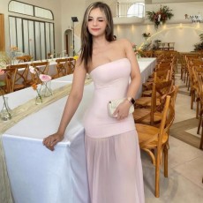 Patchwork Mesh Solid Color Tube Top Dress GWSD-D1994542
