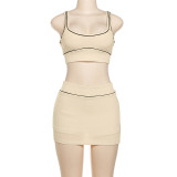Sexy Sleeveless Tank Tops Sport Skirts Suit XEF-K24S64305