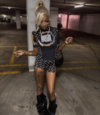Fashion Print Short Sleeve Shorts 2 Piece Set GYZY-8971