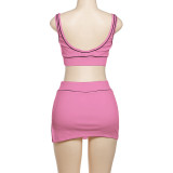 Sexy Sleeveless Tank Tops Sport Skirts Suit XEF-K24S64305