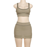 Sexy Sleeveless Tank Tops Sport Skirts Suit XEF-K24S64305