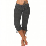 Bow Solid Color Casual Pants GCNF-5791