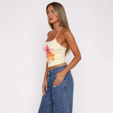 Sexy Print Tie Up Tank Tops GWSD-T1994569