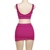 Sexy Sleeveless Tank Tops Sport Skirts Suit XEF-K24S64305