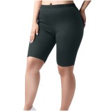 Plus Size Solid Color Fifth Pants GYZY-6663