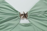 Solid Color Tie Up Backless Maxi Dress GWSD-S1994478