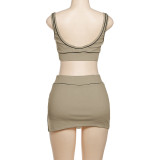 Sexy Sleeveless Tank Tops Sport Skirts Suit XEF-K24S64305