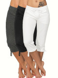 Bow Solid Color Casual Pants GCNF-5791