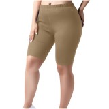 Plus Size Solid Color Fifth Pants GYZY-6663