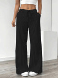Solid Color Stripe Loose Wide Leg Pants GCNF-5798