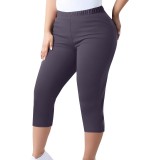 Plus Size Solid Color Seventh Pants GYZY-6662