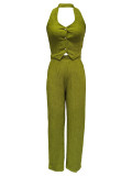 Casual Single-breasted Sleeveless Two-piece Suit OMY-11077