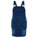 Plus Size Fashion Denim Strap Dress GDAM-218639