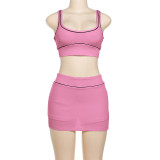 Sexy Sleeveless Tank Tops Sport Skirts Suit XEF-K24S64305