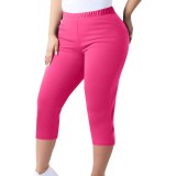 Plus Size Solid Color Seventh Pants GYZY-6662