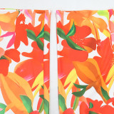 Sexy Print Tie Up Wide Leg Pants 2 Piece Set CYA-901805