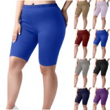 Plus Size Solid Color Fifth Pants GYZY-6663