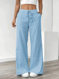 Solid Color Stripe Loose Wide Leg Pants GCNF-5798