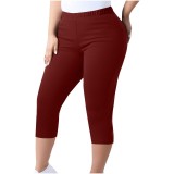 Plus Size Solid Color Seventh Pants GYZY-6662