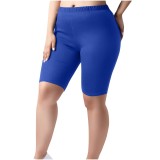Plus Size Solid Color Fifth Pants GYZY-6663