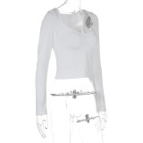 Solid Color Long Sleeve T Shirt GWSD-T1992792