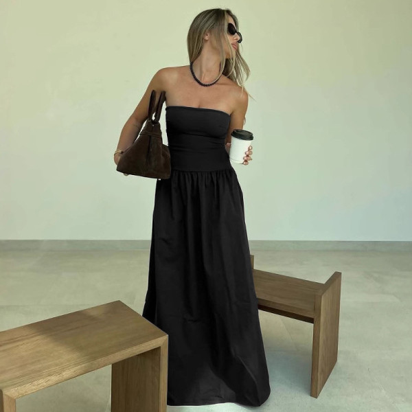 Wrap Sexy Pleated Maxi Dress GWSD-D1994391