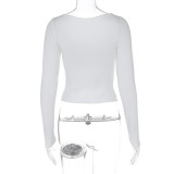 Solid Color Long Sleeve T Shirt GWSD-T1992792