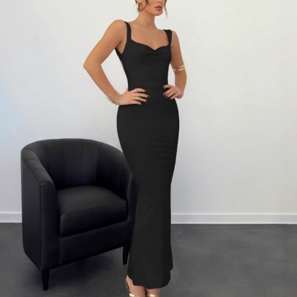 Sleeveless Backless Bow Maxi Dress GWSD-D1994382