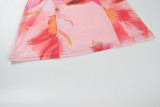 Print Backless Tie Up Mini Dress GWSD-D1994449