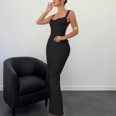 Sleeveless Backless Bow Maxi Dress GWSD-D1994382