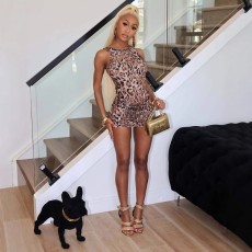 Leopard Print Sleeveless Mini Dress GWSD-D1994410
