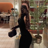 Solid Color Sleeveless Backless Maxi Dress GWSD-D1994452