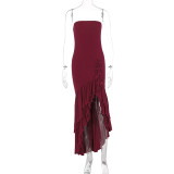 Off Shoulder Irregular Maxi Dress GWSD-D1992886