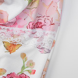 Halter Print Slim Off Shoulder Maxi Dress GWSD-D1992152