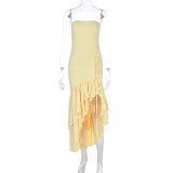 Off Shoulder Irregular Maxi Dress GWSD-D1992886