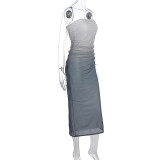 Wrap Slim Gradient Color Long Dress GWSD-D1993617