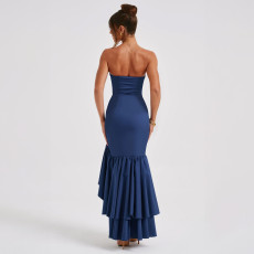 Off Shoulder Irregular Maxi Dress GWSD-D1992886