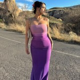 Wrap Slim Gradient Color Long Dress GWSD-D1993617