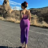 Wrap Slim Gradient Color Long Dress GWSD-D1993617