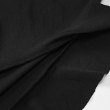 O Neck Sleeveless Ruffles Split Maxi Dress GWSD-D1992141
