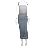 Wrap Slim Gradient Color Long Dress GWSD-D1993617