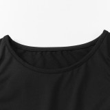 O Neck Sleeveless Ruffles Split Maxi Dress GWSD-D1992141