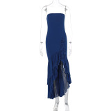 Off Shoulder Irregular Maxi Dress GWSD-D1992886