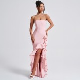 Off Shoulder Irregular Maxi Dress GWSD-D1992886